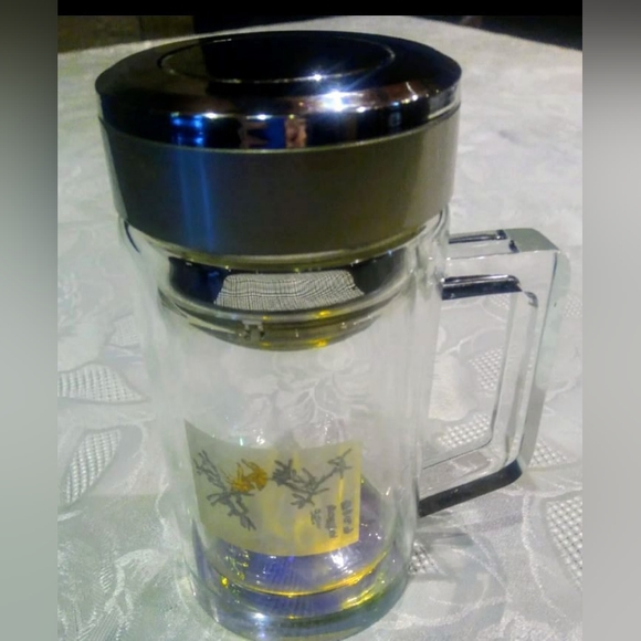 Art glass unique portable drinking ware, thermos and strainer. - Picture 7 of 14